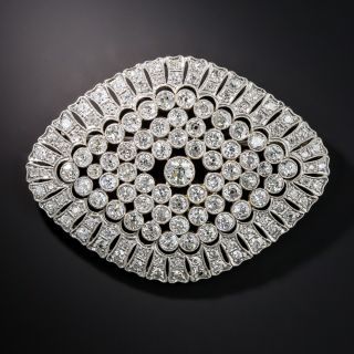 Large Edwardian Platinum Diamond Brooch - 1