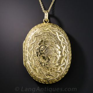 Large English Victorian Oval Locket