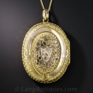 Large English Victorian Oval Locket