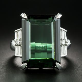Large Estate Tourmaline and Diamond Cocktail Ring - 1