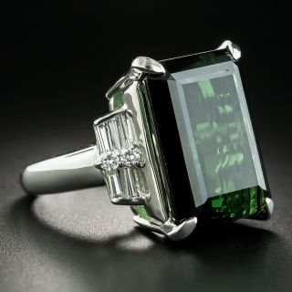 Large Estate Tourmaline and Diamond Cocktail Ring