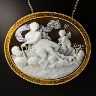 Large Etruscan Revival Mythological Shell Cameo  - 1