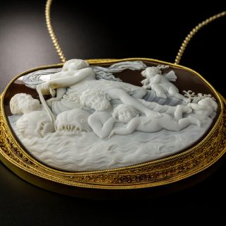 Large Etruscan Revival Mythological Shell Cameo 