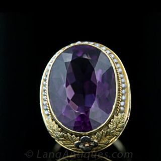 Large Fanciful Amethyst Ring Main View
