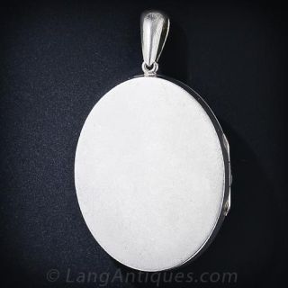 Large Floral Silver Locket