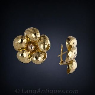Large  Flower Clip Earrings