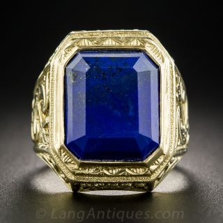 Large Gents Lapis Ring