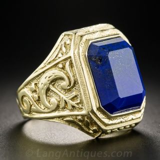 Large Gents Lapis Ring