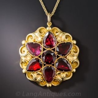 Large Georgian Garnet Pendant