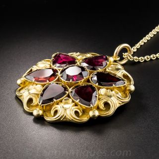 Large Georgian Garnet Pendant