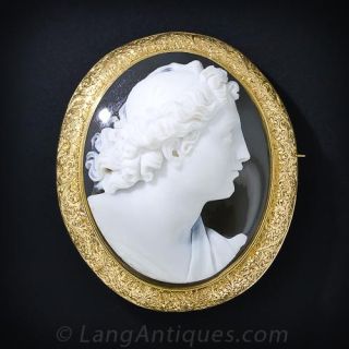 Large Hardstone Cameo Brooch - 2