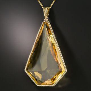 Large Kite-Shaped 95 Carat Citrine Pendant - 2