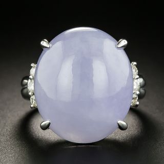 Large Lavender Jade and Diamond Ring - 2