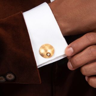 Large Mid-Century Cufflinks with Diamonds