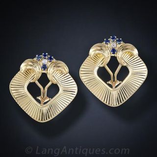 Large Mid-Century Ear Clips