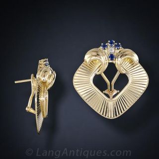 Large Mid-Century Ear Clips