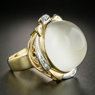 Large Moonstone and Diamond Ring