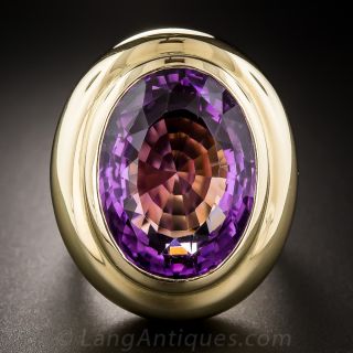 Large Oval 28.50 Carat Amethyst Ring