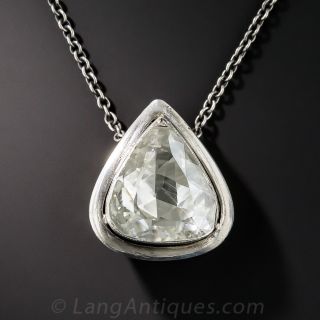 Large Pear-Shaped Rose-Cut Diamond Drop