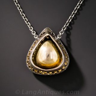 Large Pear-Shaped Rose-Cut Diamond Drop