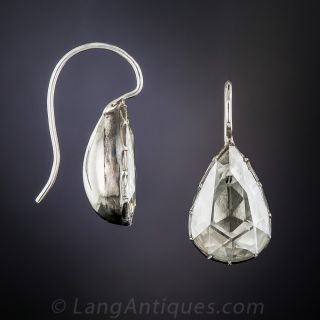 Large Pear Shaped  Rose-Cut Earrings