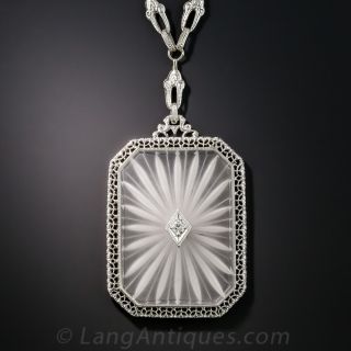 Large Quartz Crystal Art Deco Necklace by Kohn & Co