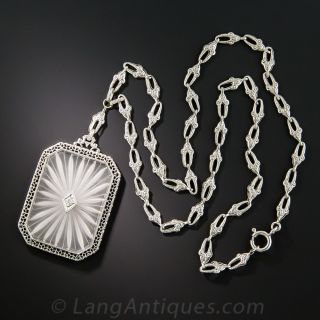 Large Quartz Crystal Art Deco Necklace by Kohn & Co