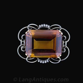 Large-Retro-Madiera-Topaz-Brooch-Main-View