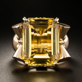 Large Retro 15.00 Carat Citrine Ring - 2