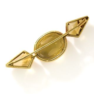Large Retro Citrine Bar Brooch