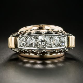 Large Retro Five-Stone Diamond Ring - 2