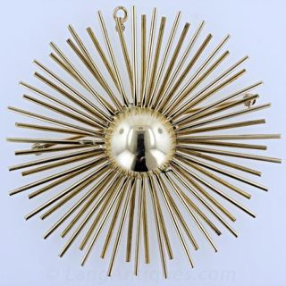 Large Retro Sunburst Brooch/Pendant