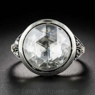 Large Rose-Cut Diamond Solitaire Ring