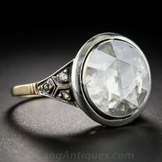 Large Rose-Cut Diamond Solitaire Ring
