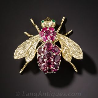 Large Ruby Bee Pin - 2
