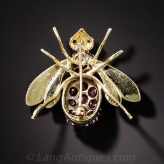 Large Ruby Bee Pin