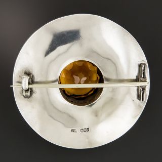 Large Scottish Citrine Celtic Knot Pin