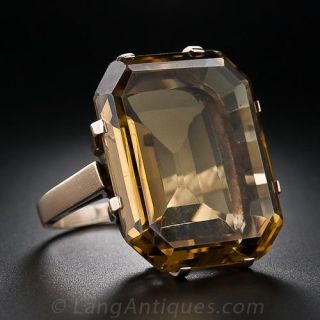 Large See-Thru Vintage Citrine Ring
