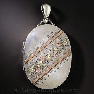 Large Silver Victorian Locket - 2