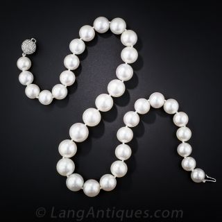 South Sea Pearl Strand with Diamond Clasp - 1