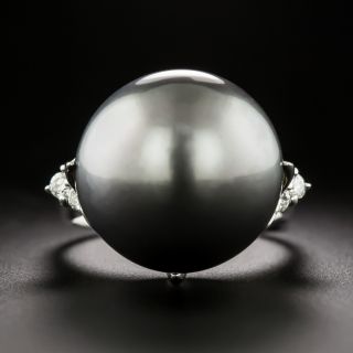 Large Tahitian South Sea Pearl and Diamond Ring - 3