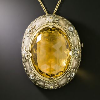 Large Victorian 75.00 Carat Citrine Pendant/Brooch - 2