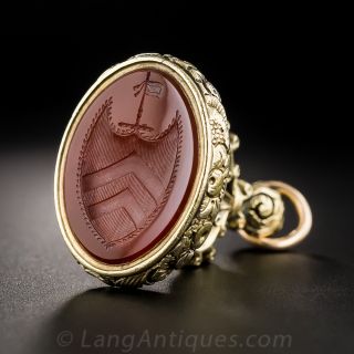 Large Victorian Carnelian Fob Pendant