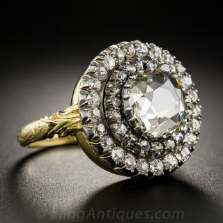 Large Victorian Style Diamond Circular Cluster Ring from England