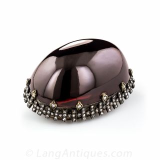 Victorian Garnet and Diamond Brooch - 1