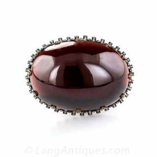Large Victorian Garnet and Diamond Brooch
