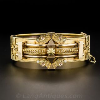 Large Victorian Hinged Bangle Bracelet