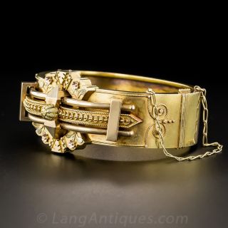 Large Victorian Hinged Bangle Bracelet