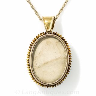 Large Victorian Malachite Locket