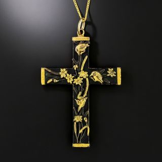 Large Victorian Shakudō Cross - 2